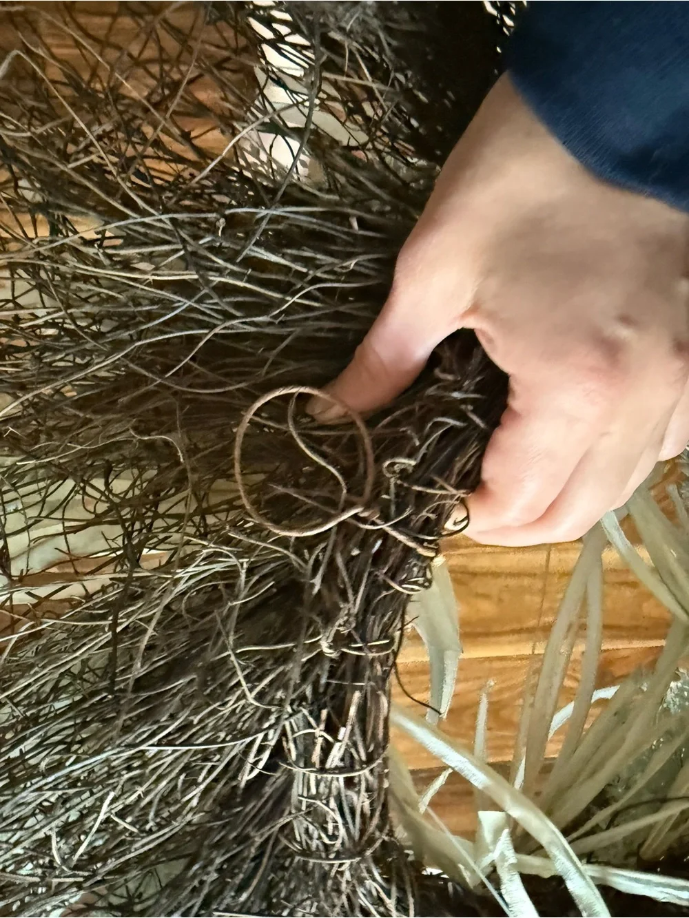 Neutral Sage Dried Grass Holiday Wreath